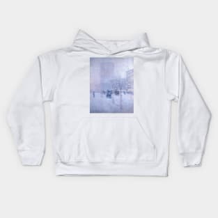 Late Afternoon, New York, Winter by Childe Hassam Kids Hoodie